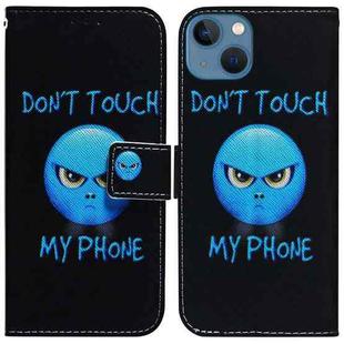 For iPhone 14 Coloured Drawing Flip Leather Phone Case(Anger)