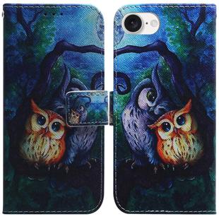 For iPhone SE 2024 Coloured Drawing Flip Leather Phone Case(Oil Painting Owl)