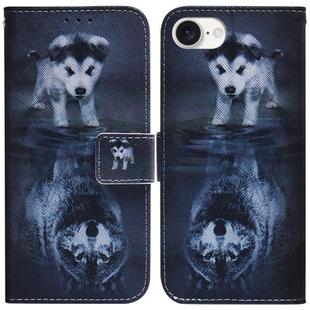 For iPhone SE 2024 Coloured Drawing Flip Leather Phone Case(Wolf and Dog)