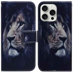 For iPhone 16 Pro Coloured Drawing Flip Leather Phone Case(Lion)