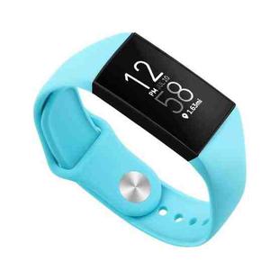 For Fitbit Charge 3 18mm Solid Color Silicone Watch Band A(Cyan)
