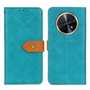 For Huawei Nova Y91 4G / Enjoy 60X European Floral Embossed Leather Phone Case(Blue)