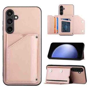 For Samsung Galaxy S23 FE 5G Skin Feel PU + TPU + PC Card Slots Phone Case(Rose Gold)