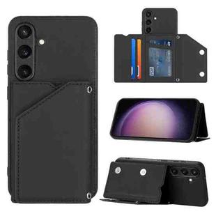For Samsung Galaxy S24 5G Skin Feel PU + TPU + PC Card Slots Phone Case(Black)