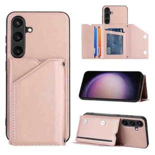 For Samsung Galaxy S24 5G Skin Feel PU + TPU + PC Card Slots Phone Case(Rose Gold)