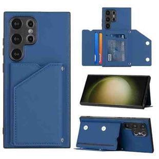 For Samsung Galaxy S24 Ultra 5G Skin Feel PU + TPU + PC Card Slots Phone Case(Royal Blue)