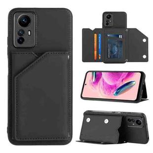 For Xiaomi Redmi Note 12S 4G Skin Feel PU + TPU + PC Card Slots Phone Case(Black)