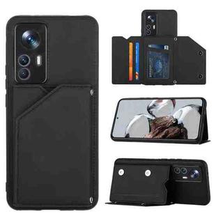 For Xiaomi Redmi K50 Ultra/12T/12T Pro Skin Feel PU + TPU + PC Card Slots Phone Case(Black)