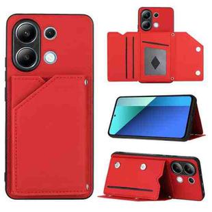 For Xiaomi Redmi Note 13 4G Global Skin Feel PU + TPU + PC Card Slots Phone Case(Red)