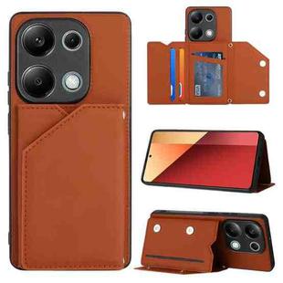 For Xiaomi Redmi Note 13 Pro 4G Global Skin Feel PU + TPU + PC Card Slots Phone Case(Brown)