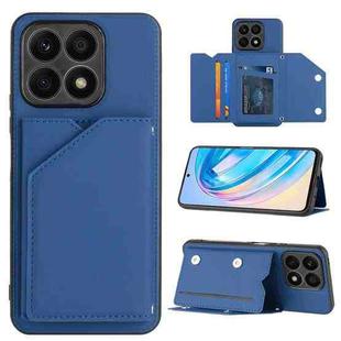 For Honor X8a Skin Feel PU + TPU + PC Card Slots Phone Case(Royal Blue)