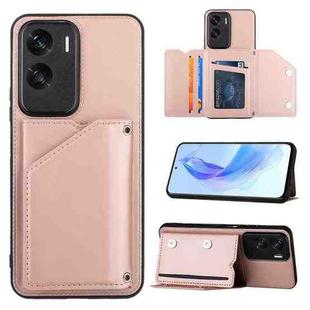 For Honor 90 Lite/X50i Skin Feel PU + TPU + PC Card Slots Phone Case(Rose Gold)