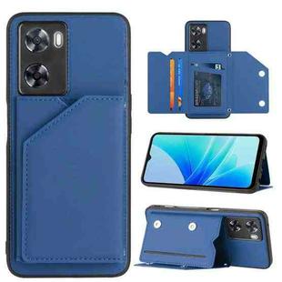 For OPPO A57 / A77 / A77s 4G Skin Feel PU + TPU + PC Card Slots Phone Case(Royal Blue)