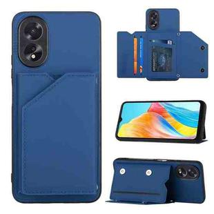For OPPO A38 4G/A18 4G Skin Feel PU + TPU + PC Card Slots Phone Case(Royal Blue)