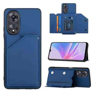 For OPPO A78 4G Skin Feel PU + TPU + PC Card Slots Phone Case(Royal Blue)