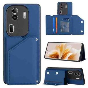 For OPPO Reno11 Pro Global Skin Feel PU + TPU + PC Card Slots Phone Case(Royal Blue)