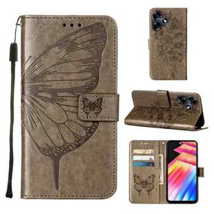 For Infinix Hot 30 4G / X6831 Embossed Butterfly Leather Phone Case(Grey)