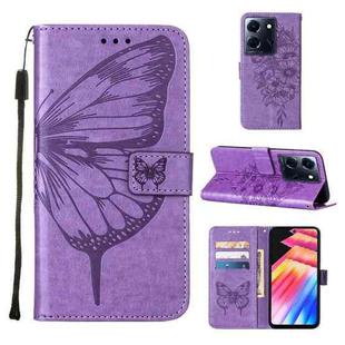 For Infinix Note 30 5G / X6711 Embossed Butterfly Leather Phone Case(Light Purple)