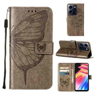For Infinix Note 30 5G / X6711 Embossed Butterfly Leather Phone Case(Grey)