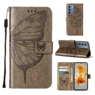 For Infinix Zero 5G 2023 / T781 Embossed Butterfly Leather Phone Case(Grey)