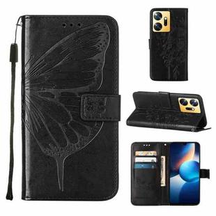 For Infinix Zero 20 / X6821 Embossed Butterfly Leather Phone Case(Black)