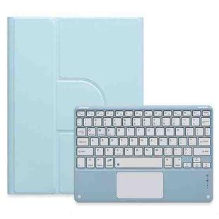 For iPad 10.2 2021 / Air 2019 Square Button 360 Degree Rotatable Bluetooth Keyboard Leather Case with Touchpad(Sky Blue)