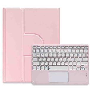 For iPad 10.2 2021 / Air 2019 Square Button 360 Degree Rotatable Bluetooth Keyboard Leather Case with Touchpad(Pink)