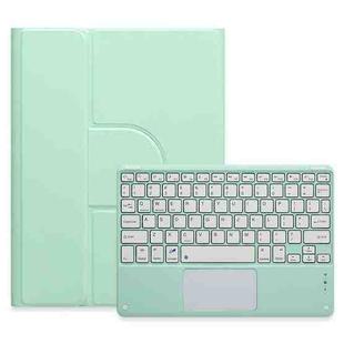For iPad Air 2022 / iPad Pro 11 2021 Square Button 360 Degree Rotatable Bluetooth Keyboard Leather Case with Touchpad(Mint Green)