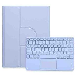 For iPad 10th Gen 10.9 2022 Square Button 360 Degree Rotatable Bluetooth Keyboard Leather Case with Touchpad(Light Purple)