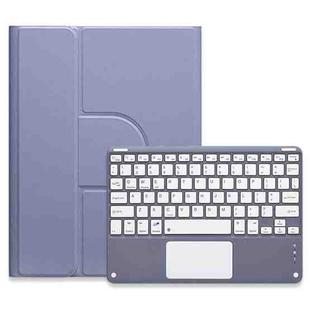 For iPad 10th Gen 10.9 2022 Square Button 360 Degree Rotatable Bluetooth Keyboard Leather Case with Touchpad(Lavender Purple)