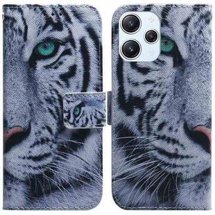 For Xiaomi Redmi 12 Coloured Drawing Flip Leather Phone Case(Tiger)