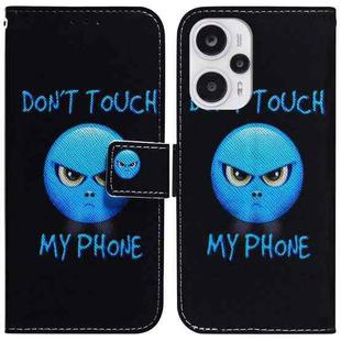 For Xiaomi Poco F5/Redmi Note 12 Turbo Coloured Drawing Flip Leather Phone Case(Anger)