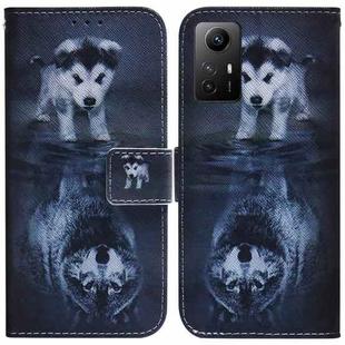 For Xiaomi Redmi Note 12S Coloured Drawing Flip Leather Phone Case(Wolf and Dog)