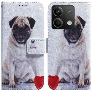 For Xiaomi Redmi Note 13 5G Coloured Drawing Flip Leather Phone Case(Pug)