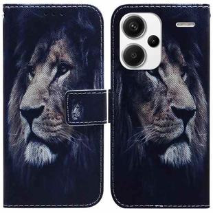 For Xiaomi Redmi Note 13 Pro+ 5G Coloured Drawing Flip Leather Phone Case(Lion)