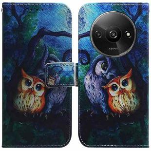 For Xiaomi Redmi A3 Coloured Drawing Flip Leather Phone Case(Oil Painting Owl)