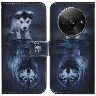 For Xiaomi Redmi A3 Coloured Drawing Flip Leather Phone Case(Wolf and Dog)