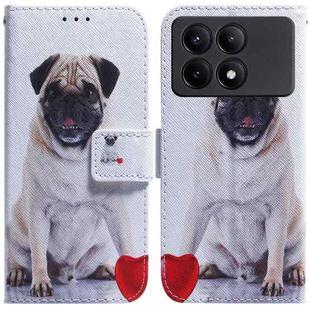 For Xiaomi Redmi K70E / Poco X6 Pro Coloured Drawing Flip Leather Phone Case(Pug)