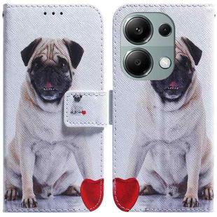 For Xiaomi Poco M6 Pro 4G Coloured Drawing Flip Leather Phone Case(Pug)