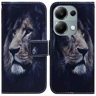 For Xiaomi Poco M6 Pro 4G Coloured Drawing Flip Leather Phone Case(Lion)