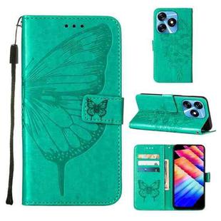 For Tecno Spark 10 4G / K15K Embossed Butterfly Leather Phone Case(Green)