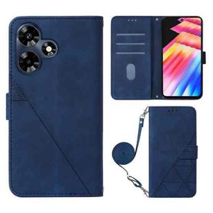 For Infinix Hot 30 4G / X6831 Crossbody 3D Embossed Flip Leather Phone Case(Blue)