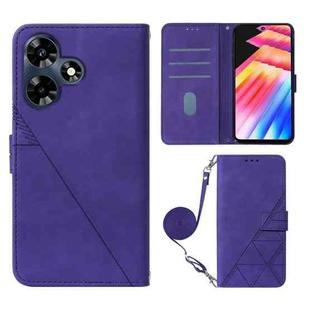 For Infinix Hot 30 4G / X6831 Crossbody 3D Embossed Flip Leather Phone Case(Purple)
