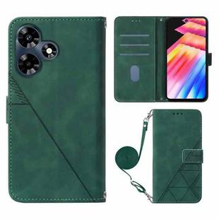 For Infinix Hot 30 4G / X6831 Crossbody 3D Embossed Flip Leather Phone Case(Dark Green)