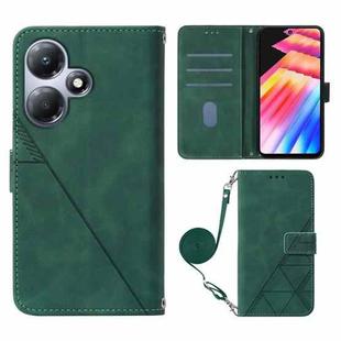 For Infinix Hot 30 Play / X6835 Crossbody 3D Embossed Flip Leather Phone Case(Dark Green)