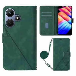 For Infinix Hot 30i / X669 Crossbody 3D Embossed Flip Leather Phone Case(Dark Green)