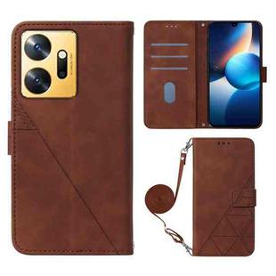 For Infinix Zero 20 / X6821 Crossbody 3D Embossed Flip Leather Phone Case(Brown)
