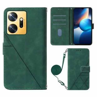 For Infinix Zero 20 / X6821 Crossbody 3D Embossed Flip Leather Phone Case(Dark Green)