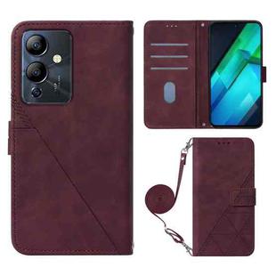 For Infinix Note 12i 2023 / G85 Crossbody 3D Embossed Flip Leather Phone Case(Wine Red)