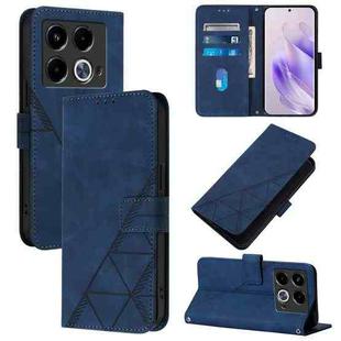 For Infinix Note 40 5G Crossbody 3D Embossed Flip Leather Phone Case(Blue)